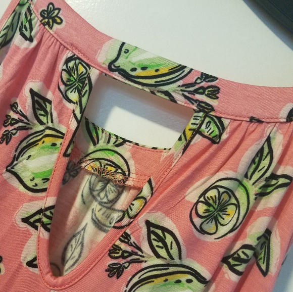 XL Cable & Gauge Lime Print Trapeze Flounce Tank - Picture 5 of 7